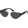 image:imageSOJOS Chic Polarized Oval Cat Eye Trendy Sunglasses for Women MenMedium  Stainless Steel FramesUltra LightampFlexible TR90 TemplesUV400 protection TAC LensesAdjustable Nose PadsIdeal for Daily UseBlackgrey