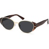 image:imageSOJOS Chic Polarized Oval Cat Eye Trendy Sunglasses for Women MenMedium  Stainless Steel FramesUltra LightampFlexible TR90 TemplesUV400 protection TAC LensesAdjustable Nose PadsIdeal for Daily UseTortoisegrey
