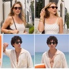 image:imageSOJOS Retro Polarized Square Sunglasses for Women Men  Vintage StyleTR90 Frame for Fishing Driving amp Daily Wear UV400 Protection SJ2707Shiny Black  Grey Lens