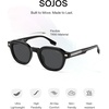 image:imageSOJOS Retro Polarized Square Sunglasses for Women Men  Vintage StyleTR90 Frame for Fishing Driving amp Daily Wear UV400 Protection SJ2707Shiny Black  Grey Lens