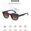 image:imageSOJOS Retro Polarized Square Sunglasses for Women Men  Vintage StyleTR90 Frame for Fishing Driving amp Daily Wear UV400 Protection SJ2707Transparent Blue  Brown