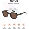 image:imageSOJOS Retro Polarized Square Sunglasses for Women Men  Vintage StyleTR90 Frame for Fishing Driving amp Daily Wear UV400 Protection SJ2707Transparent Olive  Brown