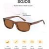 image:imageSOJOS Retro Rectangle TR90 Polarized Sunglasses for Men Women SJ2721  Unisex design driving fishing golf outdoor activities lightweight flexible frame UV400 protection scratch resistant lensesClear BrownBrown