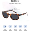 image:imageSOJOS Retro Rectangle TR90 Polarized Sunglasses for Men Women SJ2721  Unisex design driving fishing golf outdoor activities lightweight flexible frame UV400 protection scratch resistant lensesBrownGrey