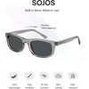 image:imageSOJOS Retro Rectangle TR90 Polarized Sunglasses for Men Women SJ2721  Unisex design driving fishing golf outdoor activities lightweight flexible frame UV400 protection scratch resistant lensesClear GreyGreen