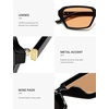 image:imageSOJOS Retro Rectangular Polarized Sunglasses Womens Men 90s Trendy Narrow Sun Glasses Slim Sunnies SJ2730BlackOrange