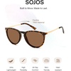 image:imageSOJOS Round Polarized Sunglasses for Women TR90 Lightweight Frame SJ2716  Unisex running driving fishing golf outdoor activities UV400 protection multiple fashion colorsTortoiseBrown