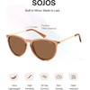image:imageSOJOS Round Polarized Sunglasses for Women TR90 Lightweight Frame SJ2716  Unisex running driving fishing golf outdoor activities UV400 protection multiple fashion colorsClear BrownBrown