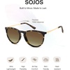 image:imageSOJOS Round Polarized Sunglasses for Women TR90 Lightweight Frame SJ2716  Unisex running driving fishing golf outdoor activities UV400 protection multiple fashion colorsTortoiseGradient Brown