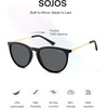 image:imageSOJOS Round Polarized Sunglasses for Women TR90 Lightweight Frame SJ2716  Unisex running driving fishing golf outdoor activities UV400 protection multiple fashion colorsBlackGrey