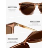 image:imageSOJOS Round Polarized Sunglasses for Women TR90 Lightweight Frame SJ2716  Unisex running driving fishing golf outdoor activities UV400 protection multiple fashion colorsClear BrownBrown