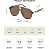 image:imageSOJOS Tangle Free Trendy Polarized Aviator Sunglasses for Women MenXLarge  Sturdy Light Weight PC Frames and TemplesSleek Copper ElementsUV400 protection TAC LensesIdeal for Driving and All SportsGreenbrown