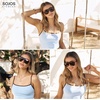 image:imageSOJOS Tangle Free Trendy Polarized Aviator Sunglasses for Women MenXLarge  Sturdy Light Weight PC Frames and TemplesSleek Copper ElementsUV400 protection TAC LensesIdeal for Driving and All SportsDemigrey