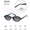 image:imageSOJOS Trendy Oval TR90 Polarized Sunglasses Womens Men SJ2720  Unisex design UV400 protection lenses driving outdoor retro activitiesBlackGrey