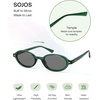 image:imageSOJOS Trendy Oval TR90 Polarized Sunglasses Womens Men SJ2720  Unisex design UV400 protection lenses driving outdoor retro activitiesGreenGrey