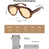 image:imageSOJOS Trendy Oversized Polarized Aviator Sunglasses Womens Men SJ2390  Retro Vintage 70s Style UV Protection Shield Sun GlassesBrown TortoiseLight Brown