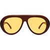 image:imageSOJOS Trendy Oversized Polarized Aviator Sunglasses Womens Men SJ2390  Retro Vintage 70s Style UV Protection Shield Sun GlassesChocolate BrownLight Yellow
