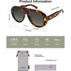 image:imageSOJOS Trendy Oversized Polarized Aviator Sunglasses Womens Men SJ2390  Retro Vintage 70s Style UV Protection Shield Sun GlassesLeopardGradient Greyishgreen
