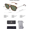 image:imageSOJOS Vintage Polarized Aviator Sunglasses for Women Men 70s Retro Flat Narrow Rectangular Womens Glasses SJ2186Green Leopard