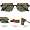 image:imageSOJOS Vintage Polarized Aviator Sunglasses for Women Men 70s Retro Flat Narrow Rectangular Womens Glasses SJ2186Green Leopard