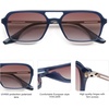 image:imageSOJOS Vintage Polarized Aviator Sunglasses for Women Men 70s Retro Flat Narrow Rectangular Womens Glasses SJ2186Milky Blue