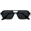image:imageSOJOS Vintage Polarized Aviator Sunglasses for Women Men 70s Retro Flat Narrow Rectangular Womens Glasses SJ2186Shiny Black