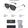 image:imageSOJOS Vintage Polarized Aviator Sunglasses for Women Men 70s Retro Flat Narrow Rectangular Womens Glasses SJ2186Shiny Black