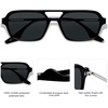 image:imageSOJOS Vintage Polarized Aviator Sunglasses for Women Men 70s Retro Flat Narrow Rectangular Womens Glasses SJ2186Shiny Black