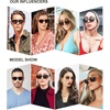 image:imageSOJOS Vintage Polarized Aviator Sunglasses for Women Men 70s Retro Flat Narrow Rectangular Womens Glasses SJ2186Shiny Black