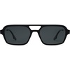 image:imageSOJOS Vintage Polarized Aviator Sunglasses for Women Men 70s Retro Flat Narrow Rectangular Womens Glasses SJ2186Shiny Black