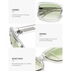image:imageSOJOS Vintage Square Sunglasses for Women Men Retro Wrap Around Sunnies for Driving UV Protections SJ2764ClearGreen Grading