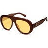 image:imageSOJOS Trendy Oversized Polarized Aviator Sunglasses Womens Men SJ2390  Retro Vintage 70s Style UV Protection Shield Sun GlassesChocolate BrownLight Yellow