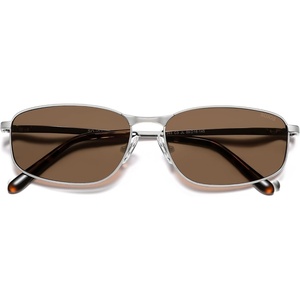 image:imageSOJOS 2026 Square Metal Sunglasses for Women UV400 Shades SJ1293  Protection Driving Fishing EyewearShiny SilverBrown