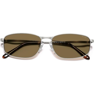 image:imageSOJOS 2026 Square Metal Sunglasses for Women UV400 Shades SJ1293  Protection Driving Fishing EyewearShiny SilverLight Brown
