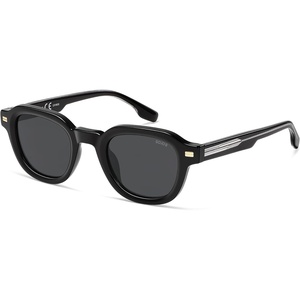 image:imageSOJOS Retro Polarized Square Sunglasses for Women Men  Vintage StyleTR90 Frame for Fishing Driving amp Daily Wear UV400 Protection SJ2707Shiny Black  Grey Lens