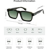 image:imageSOJOS Acetate Rectangle Polarized Sunglasses KAI  Lightweight Frame UV400 Protection Durable Ideal for Men and Women Perfect for Driving and TravelGreentortoiseGreen