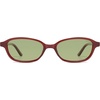 image:imageSOJOS Small Trendy Rectangle Polarized Sunglasses Womens Mens SJ2733  Retro Slim Thin Chic Oval Cat Eye Lightweight Frames UV Protection TAC Lenses Petite SunniesOrangeGreen