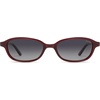 image:imageSOJOS Small Trendy Rectangle Polarized Sunglasses Womens Mens SJ2733  Retro Slim Thin Chic Oval Cat Eye Lightweight Frames UV Protection TAC Lenses Petite SunniesRedGrey
