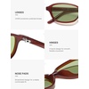 image:imageSOJOS Small Trendy Rectangle Polarized Sunglasses Womens Mens SJ2733  Retro Slim Thin Chic Oval Cat Eye Lightweight Frames UV Protection TAC Lenses Petite SunniesOrangeGreen