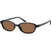 image:imageSOJOS Small Trendy Rectangle Polarized Sunglasses Womens Mens SJ2733  Retro Slim Thin Chic Oval Cat Eye Lightweight Frames UV Protection TAC Lenses Petite SunniesBlackBrown