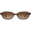 image:imageSOJOS Small Trendy Rectangle Polarized Sunglasses Womens Mens SJ2733  Retro Slim Thin Chic Oval Cat Eye Lightweight Frames UV Protection TAC Lenses Petite SunniesBrown TortoiseBrown
