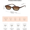 image:imageSOJOS Small Trendy Rectangle Polarized Sunglasses Womens Mens SJ2733  Retro Slim Thin Chic Oval Cat Eye Lightweight Frames UV Protection TAC Lenses Petite SunniesBrown TortoiseBrown