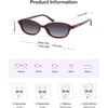 image:imageSOJOS Small Trendy Rectangle Polarized Sunglasses Womens Mens SJ2733  Retro Slim Thin Chic Oval Cat Eye Lightweight Frames UV Protection TAC Lenses Petite SunniesRedGrey