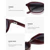 image:imageSOJOS Small Trendy Rectangle Polarized Sunglasses Womens Mens SJ2733  Retro Slim Thin Chic Oval Cat Eye Lightweight Frames UV Protection TAC Lenses Petite SunniesRedGrey