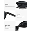 image:imageSOJOS Small Trendy Rectangle Polarized Sunglasses Womens Mens SJ2733  Retro Slim Thin Chic Oval Cat Eye Lightweight Frames UV Protection TAC Lenses Petite SunniesBlackGrey