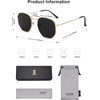 image:imageSOJOS Square Polarized Sunglasses Women Men Hexagonal Polygon SJ1072Small  Metal Wire Frames and TemplesAdjustable Nose PadsUV protection TAC LensesIdeal for Driving and All SportsGlodGrey