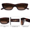 image:imageSOJOS Trendy Polarized Narrow Cat Eye Sunglasses for Women Retro Cute Small Womens Shades SJ2284Brown TortoiseGrading Brown
