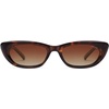 image:imageSOJOS Trendy Polarized Narrow Cat Eye Sunglasses for Women Retro Cute Small Womens Shades SJ2284Brown TortoiseGrading Brown
