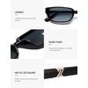 image:imageSOJOS Trendy Retro Rectangle Polarized Sunglasses Womens Men SJ2732  Unisex design UV400 protection lenses driving outdoor activitiesBlackBlue