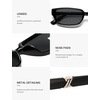 image:imageSOJOS Trendy Retro Rectangle Polarized Sunglasses Womens Men SJ2732  Unisex design UV400 protection lenses driving outdoor activitiesBlackGrey
